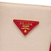 Prada Large Saffiano Trimmed Canapa Double Satchel Secondhand