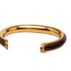 Hermès Gold Plated and Leather Cuff Bracelet Secondhand