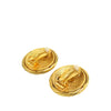 Chanel CC Gold Plated Twisted Round Clip on Earrings Secondhand