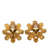 Chanel CC Gold Plated Flower Clip On Earrings Secondhand