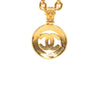 Chanel CC Gold Plated Round Pendant Necklace Secondhand