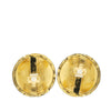 Chanel CC Quilted Gold Plated Round Clip On Earrings Secondhand