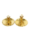 Chanel CC Quilted Gold Plated Round Clip On Earrings Secondhand