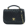 Chanel Medium CC Chevron Lambskin Chain Top Handle Flap Secondhand
