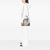 Prada Medium Saffiano Cuir Trimmed Canvas Double Satchel Secondhand