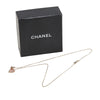 Chanel Gold Plated Enamel CC Heart Pendant Necklace Secondhand