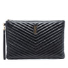 Saint Laurent Quilted Chevron Leather Monogram Document Holder Secondhand