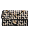 Chanel CC Woven Lambskin and Viscose Houndstooth Single Flap Secondhand