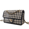 Chanel CC Woven Lambskin and Viscose Houndstooth Single Flap Secondhand
