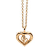 Dior Gold Plated CD Logo Heart Pendant Necklace Secondhand