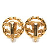 Chanel Gold Plated CC Crystal Twisted Round Clip On Earrings Secondhand