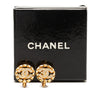 Chanel Gold Plated CC Crystal Twisted Round Clip On Earrings Secondhand