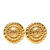 Chanel CC Gold Plated Round Clip On Earrings Secondhand