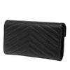 Saint Laurent Grain De Poudre Matelasse Chevron Monogram Flap Wallet Secondhand
