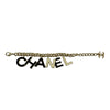 Chanel CC Gold Plated Lacquered Logo Letter Charms Chain Bracelet Secondhand