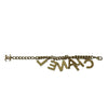 Chanel CC Gold Plated Lacquered Logo Letter Charms Chain Bracelet Secondhand