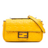 Fendi Zucca Embossed Leather Chain Midi Baguette Secondhand