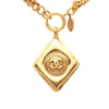 Chanel Gold Plated CC Diamond Shape Pendant Necklace Secondhand