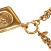 Chanel Gold Plated CC Diamond Shape Pendant Necklace Secondhand