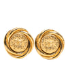 Secondhand Chanel CC Gold Plated Round Clip On Earrings