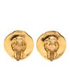 Secondhand Chanel CC Gold Plated Round Clip On Earrings