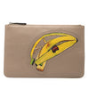Fendi Sue Tilley Leather Banana Zip Clutch Secondhand