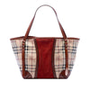 Burberry Small Suede Trimmed Haymarket Check Coated Canvas Canterbury Tote Secondhand