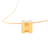 Hermès Gold Plated Enamel Cage D H Pendant Necklace Secondhand