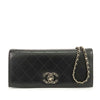 Chanel CC Stitched Lambskin Clutch With Chain Secondhand