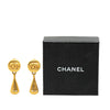 Chanel Gold Plated CC Teardrop Clip On Earrings Secondhand