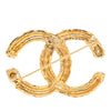 Chanel CC Gold Plated Baroque Embossed Brooch Secondhand