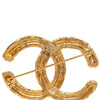 Chanel CC Gold Plated Baroque Embossed Brooch Secondhand