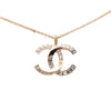 Chanel CC Gold Plated Strass Pendant Necklace Secondhand