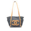 Chanel Quilted Denim CC Camellia Tote Secondhand