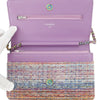 Chanel CC Quilted Tweed Rainbow Hardware Wallet on Chain Secondhand