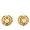 Chanel Gold Plated CC Faux Pearl Round Clip on Earrings Secondhand