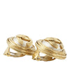 Chanel Gold Plated CC Faux Pearl Round Clip on Earrings Secondhand