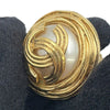 Chanel Gold Plated CC Faux Pearl Round Clip on Earrings Secondhand