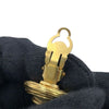 Chanel Gold Plated CC Faux Pearl Round Clip on Earrings Secondhand