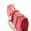 Secondhand Valentino Rockstud Glam Lock Leather Chain Crossbody Bag in Pink