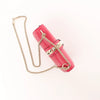 Secondhand Valentino Rockstud Glam Lock Leather Chain Crossbody Bag in Pink
