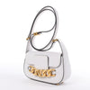 Valentino Garavani V logo Leather Shoulder bag in White Secondhand