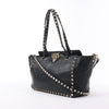 Valentino Garavani Rockstud Leather 2Way Handbag in Black Secondhand
