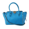 Valentino Garavani Rockstud Leather 2Way Handbag in Blue Secondhand