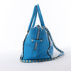 Valentino Garavani Rockstud Leather 2Way Handbag in Blue Secondhand