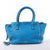 Valentino Garavani Rockstud Leather 2Way Handbag in Blue Secondhand