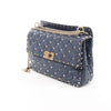 Valentino Rockstud Spike Chain 2Way Shoulder Bag in Navy Blue Secondhand