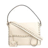Valentino Garavani Rockstud Leather 2Way Handbag in Beige Secondhand