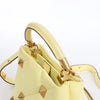 Valentino Garavani Roman Studs Leather 2Way Handbag in Yellow Secondhand