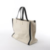 Valentino Garavani VLTN Canvas x Leather Shoulder Bag in Beige x Black Secondhand